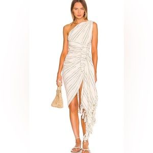 Just Bee Queen Cabo one shoulder midi dress